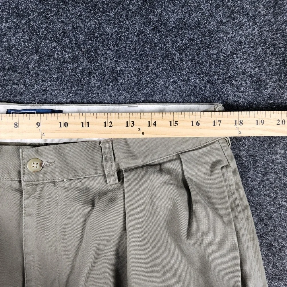 Polo Ralph Lauren Andrew Pant Mens 38x32 Khaki Olive Brown Pleated Chino‎ Pants